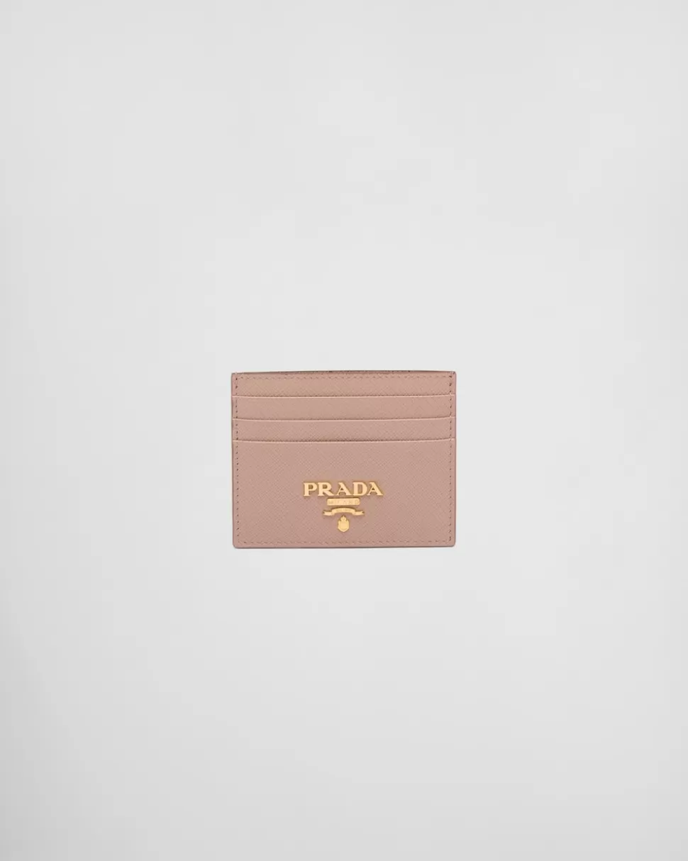 Prada Tarjetero De Piel Saffiano^Mujer CARTERAS Y TARJETEROS