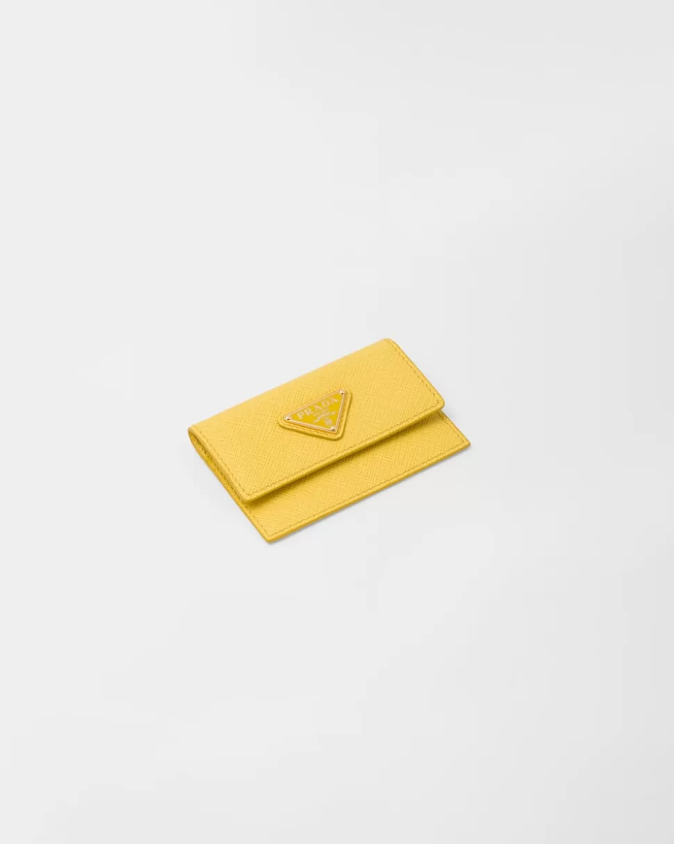 Prada Tarjetero De Piel Saffiano^Mujer CARTERAS Y TARJETEROS