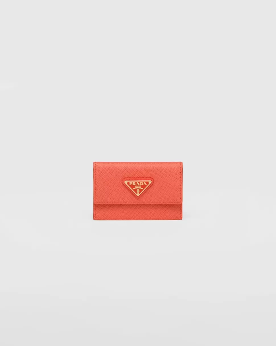 Prada Tarjetero De Piel Saffiano^Mujer CARTERAS Y TARJETEROS