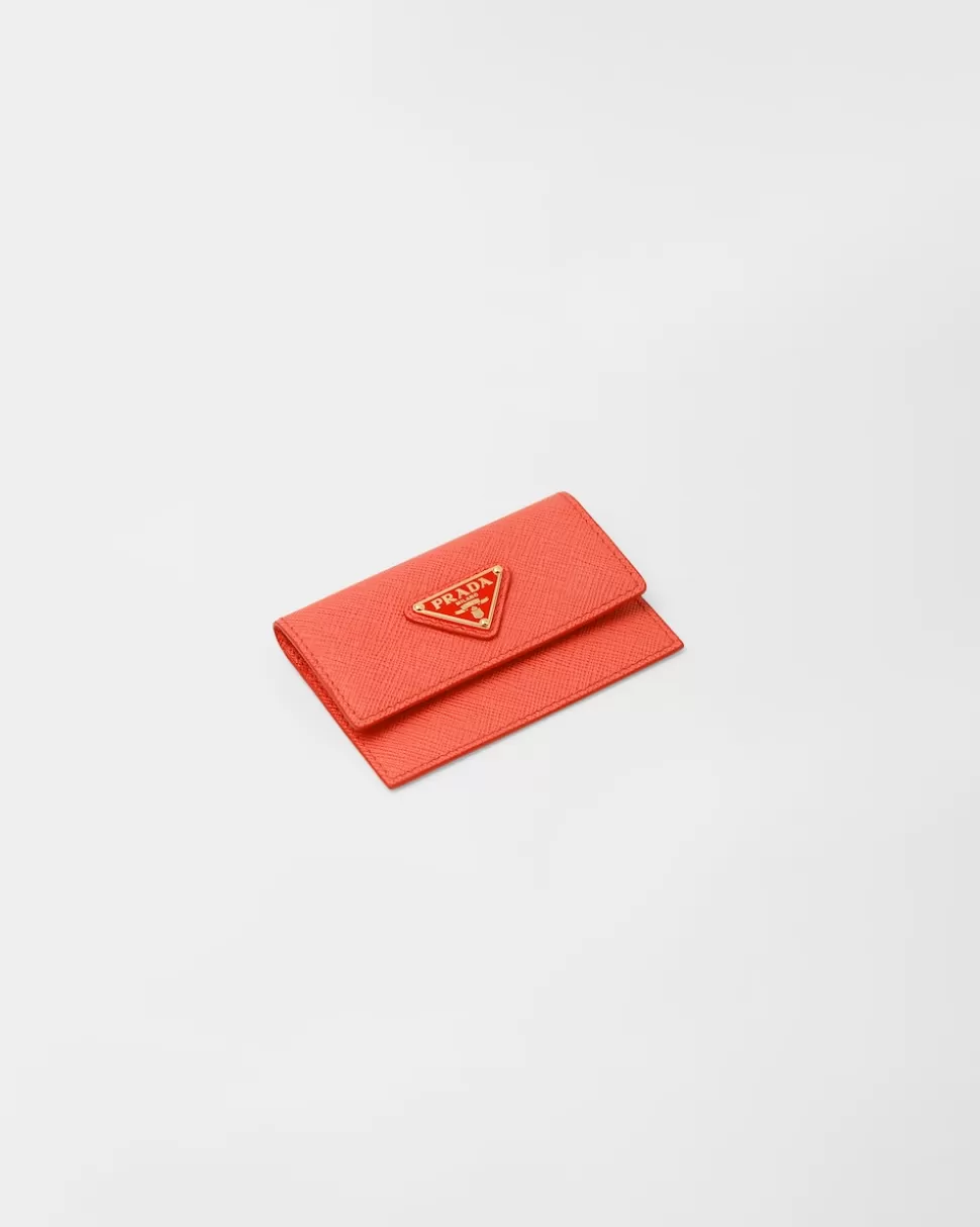 Prada Tarjetero De Piel Saffiano^Mujer CARTERAS Y TARJETEROS