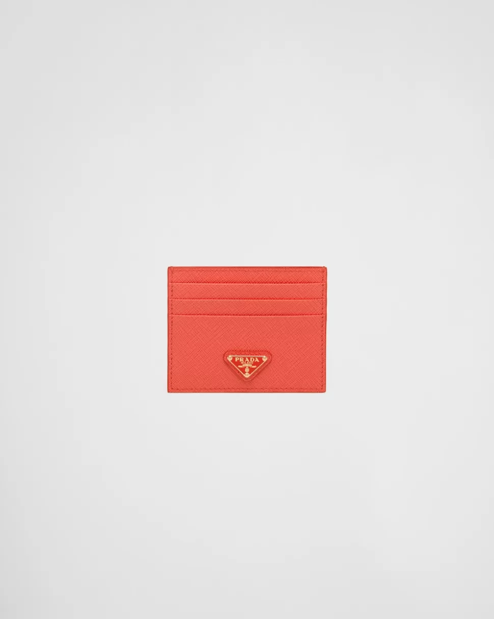 Prada Tarjetero De Piel Saffiano^Mujer CARTERAS Y TARJETEROS