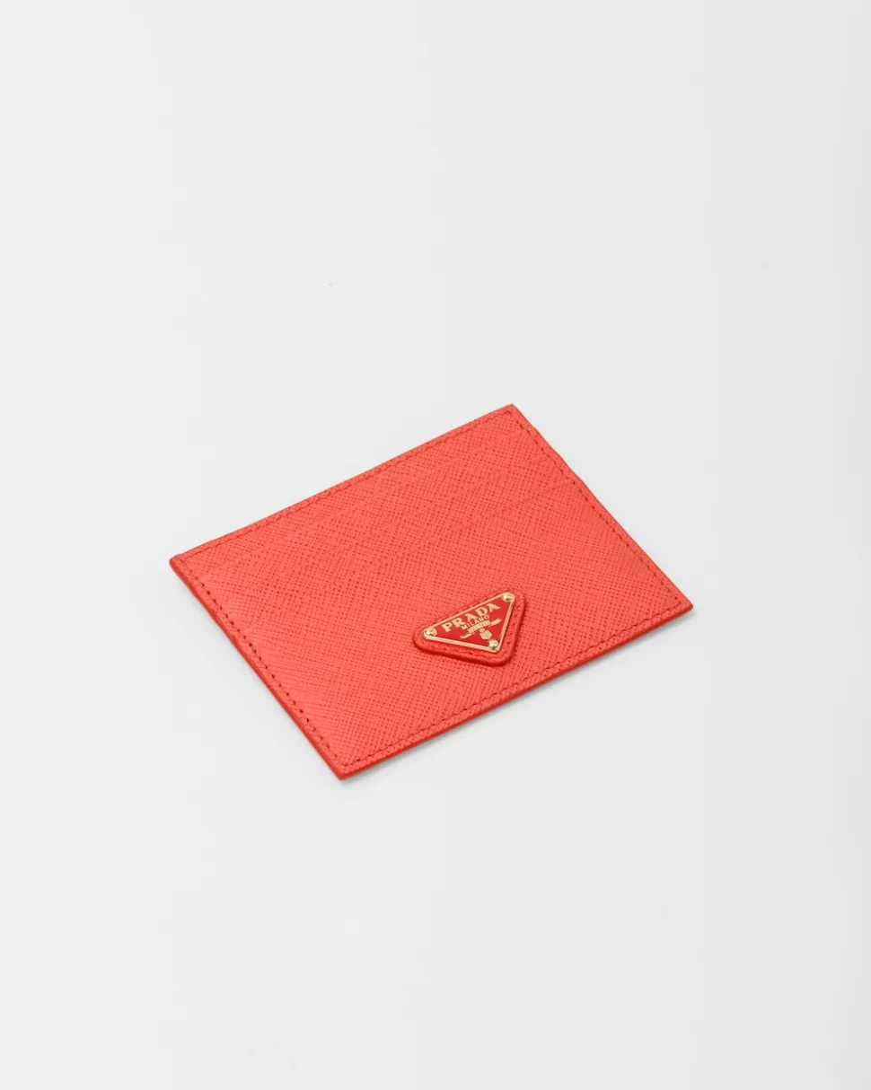 Prada Tarjetero De Piel Saffiano^Mujer CARTERAS Y TARJETEROS
