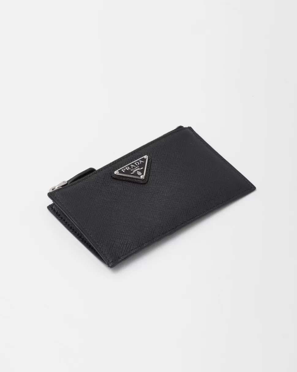Prada Tarjetero De Piel Saffiano^Mujer CARTERAS Y TARJETEROS