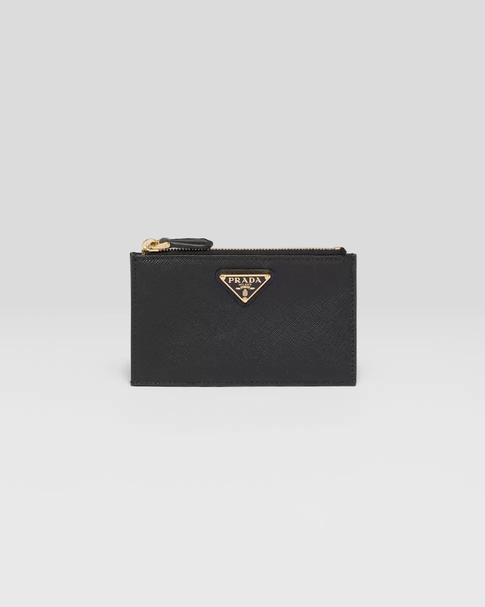 Prada Tarjetero De Piel Saffiano^Mujer CARTERAS Y TARJETEROS