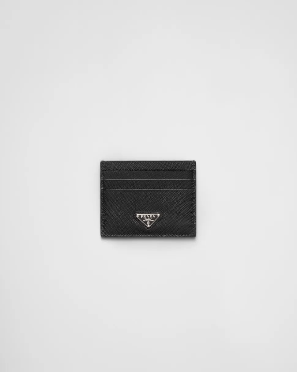 Prada Tarjetero De Piel Saffiano^Mujer CARTERAS Y TARJETEROS
