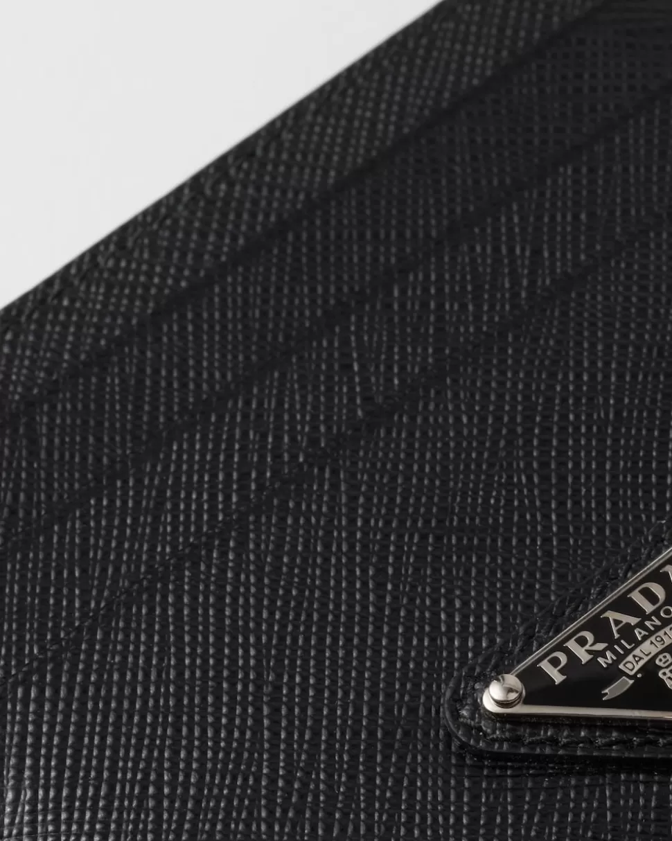 Prada Tarjetero De Piel Saffiano^Mujer CARTERAS Y TARJETEROS