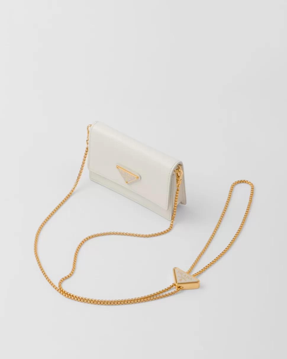 Prada Tarjetero De Piel Saffiano Con Bandolera^Mujer CARTERAS Y TARJETEROS