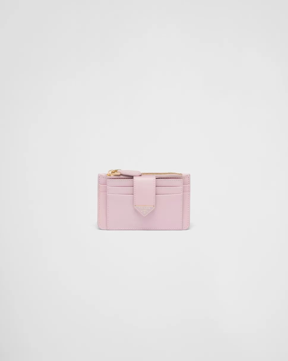 Prada Tarjetero De Piel Y Saffiano^Mujer CARTERAS Y TARJETEROS