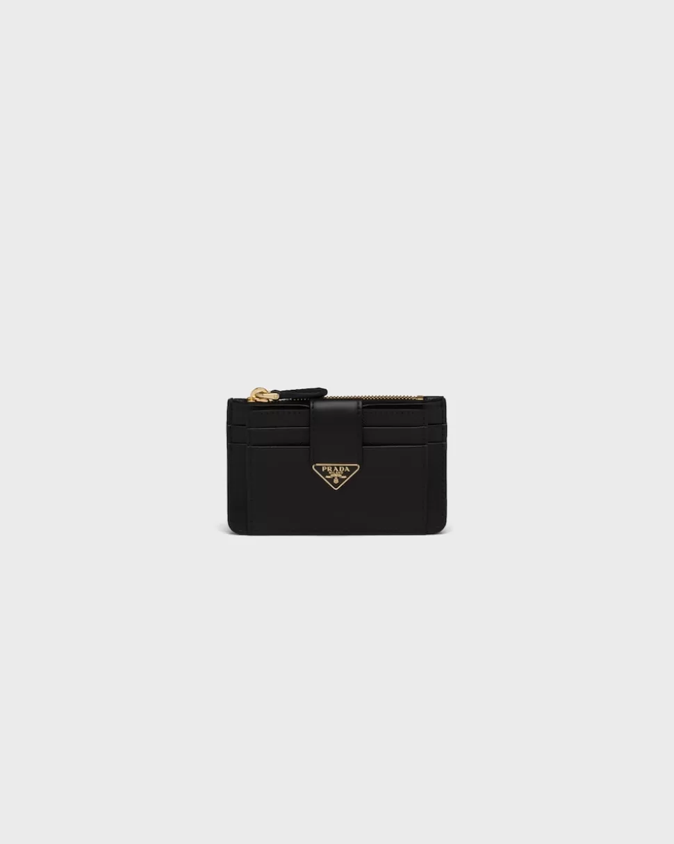 Prada Tarjetero De Piel Y Saffiano^Mujer CARTERAS Y TARJETEROS