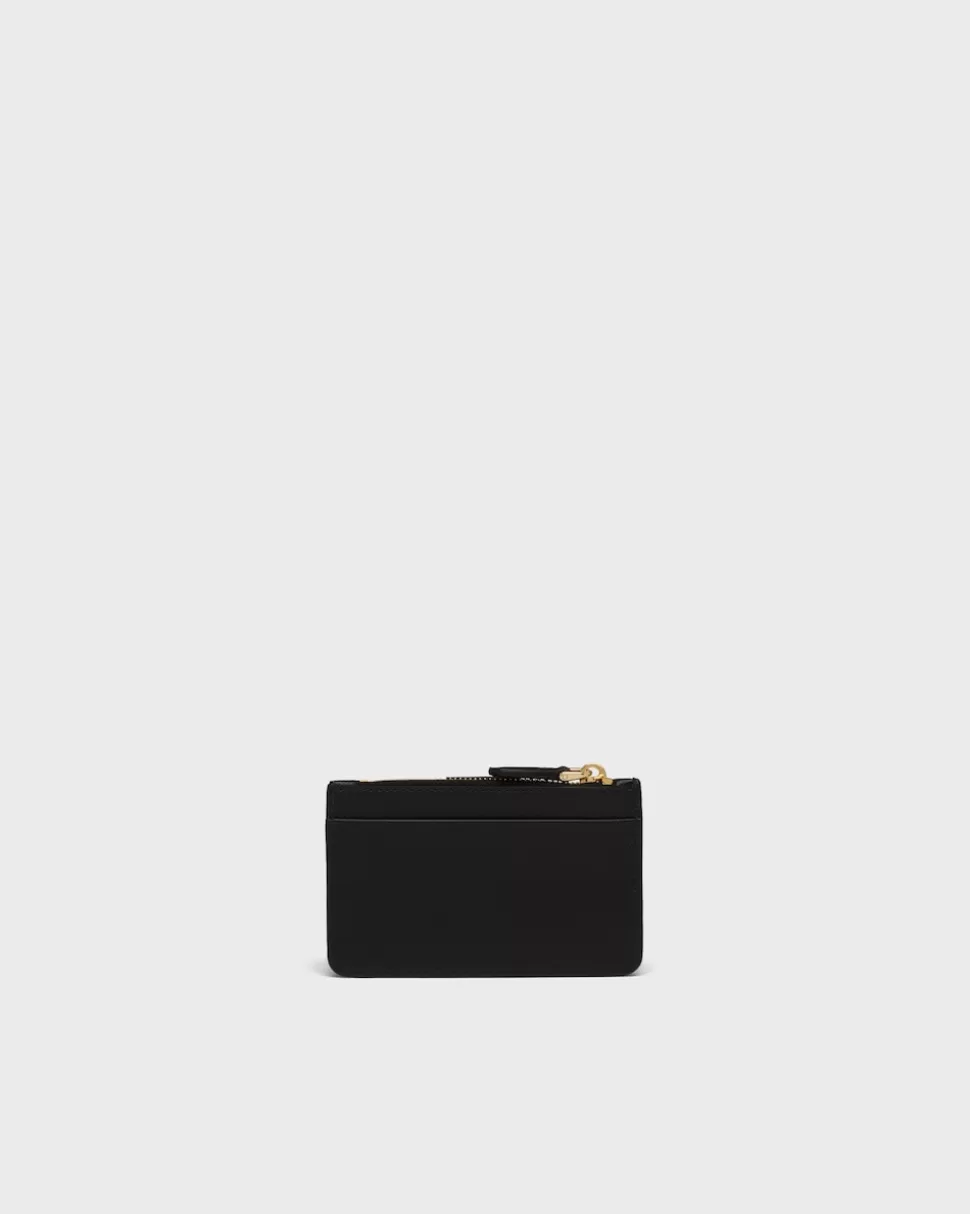 Prada Tarjetero De Piel Y Saffiano^Mujer CARTERAS Y TARJETEROS