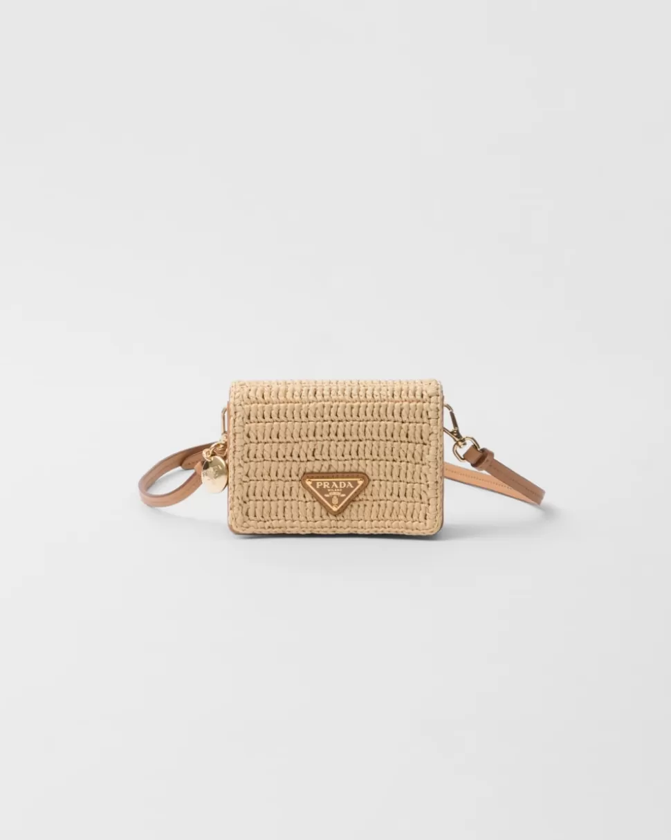 Prada Tarjetero De Tejido Trenzado Con Bandolera^Mujer CARTERAS Y TARJETEROS