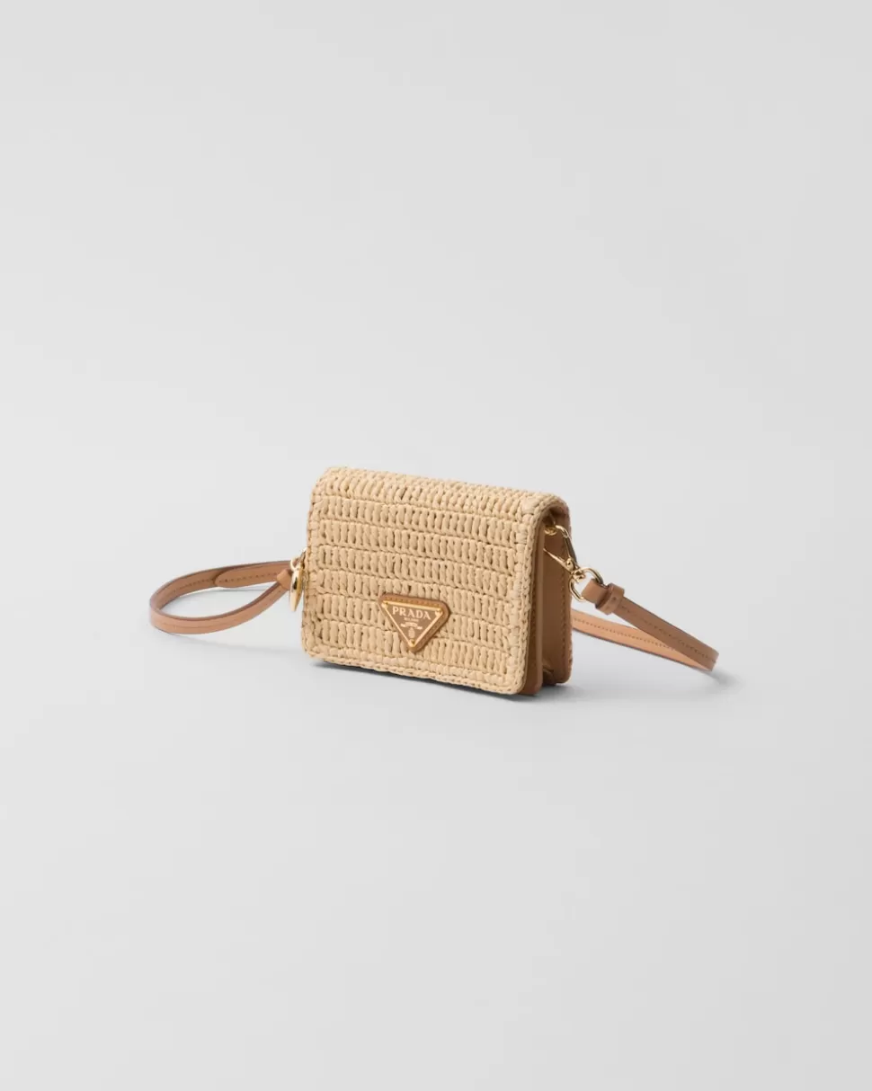 Prada Tarjetero De Tejido Trenzado Con Bandolera^Mujer CARTERAS Y TARJETEROS