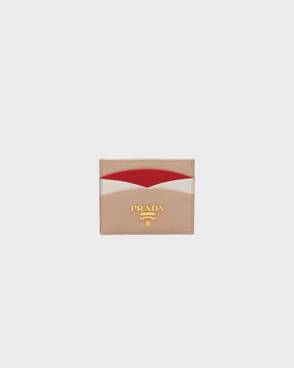 Prada Tarjetero En Piel Saffiano^Mujer CARTERAS Y TARJETEROS