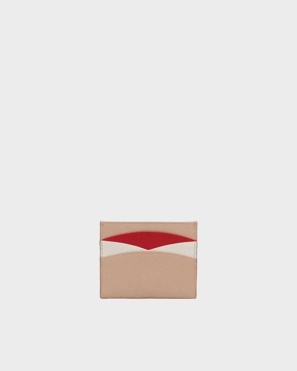 Prada Tarjetero En Piel Saffiano^Mujer CARTERAS Y TARJETEROS