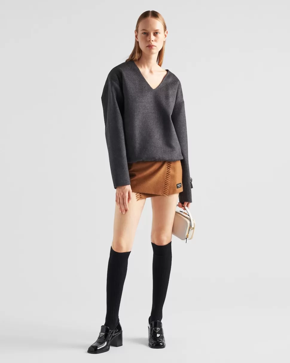 Prada Top De Cashgora Con Pouch^Mujer TEJIDOS DE PUNTO