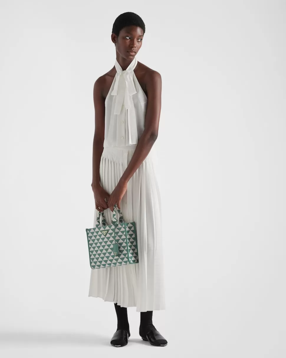 Prada Top De Crepé De China Y Jacquard^Mujer CAMISAS Y TOPS
