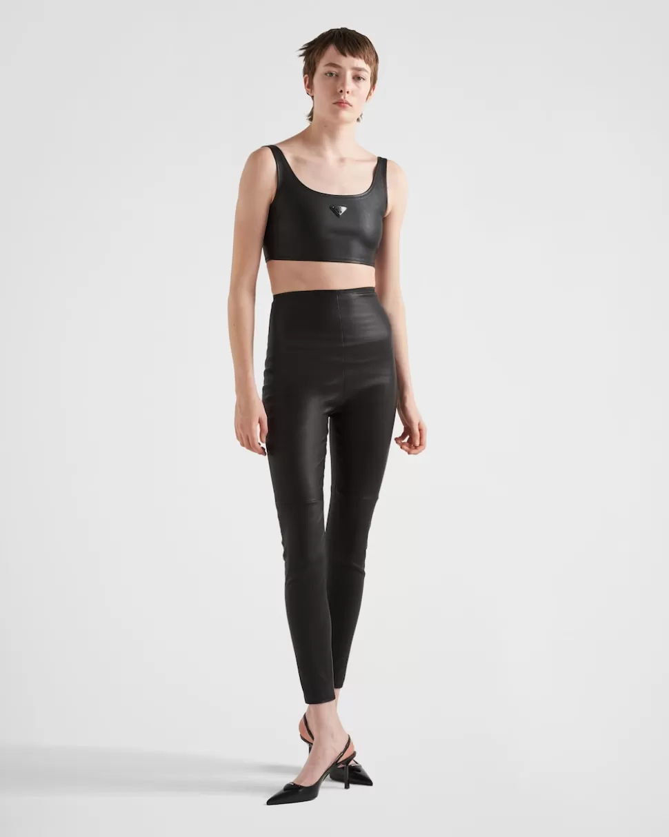 Prada Top De Napa Elástica^Mujer ROPA DE PIEL