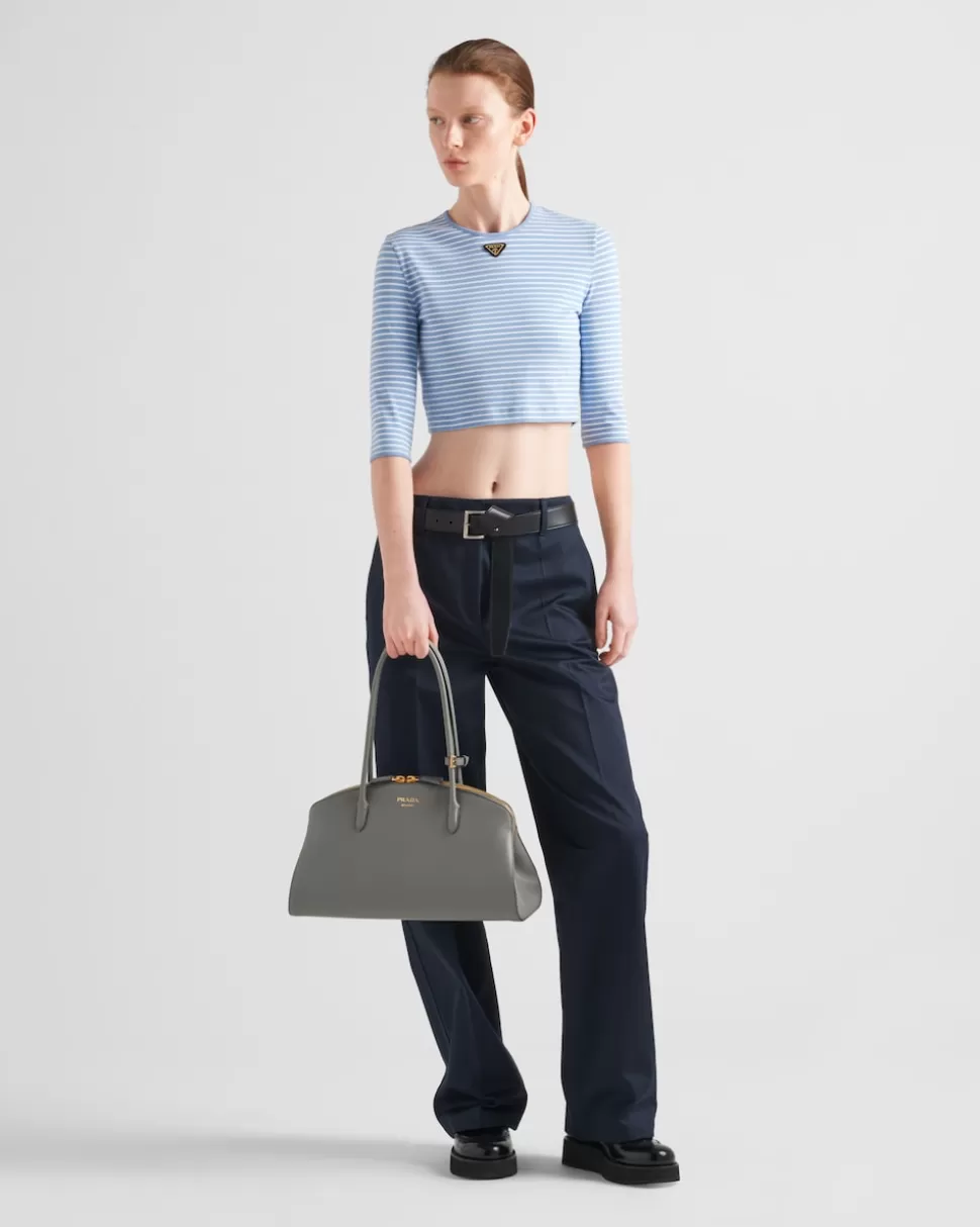 Prada Top De Punto A Rayas^Mujer CAMISETAS Y SUDADERAS
