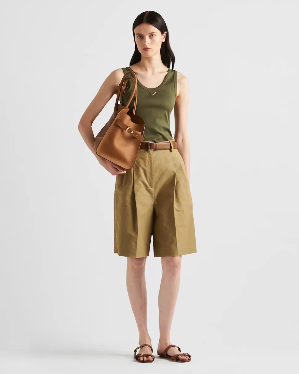 Prada Top De Punto Acanalado^Mujer CAMISETAS Y SUDADERAS