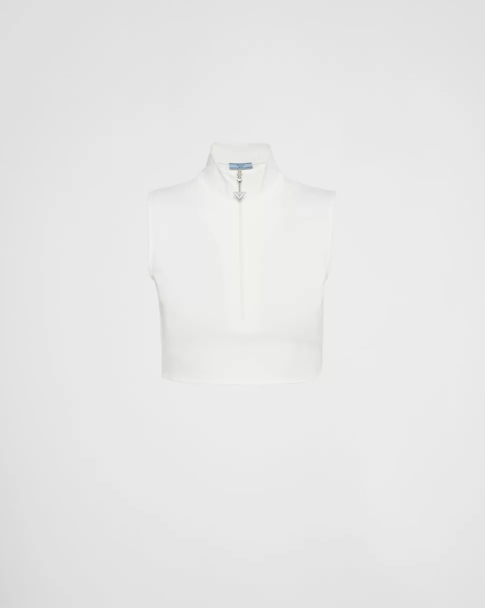 Prada Top De Punto Elástico^Mujer CAMISETAS Y SUDADERAS