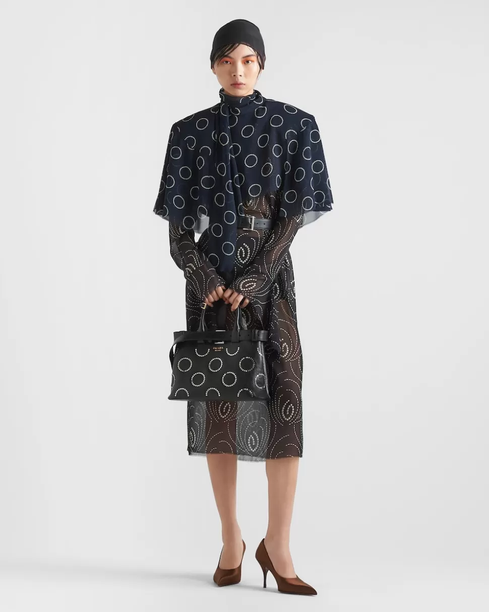 Prada Top De Seda Estampada^Mujer CAMISAS Y TOPS