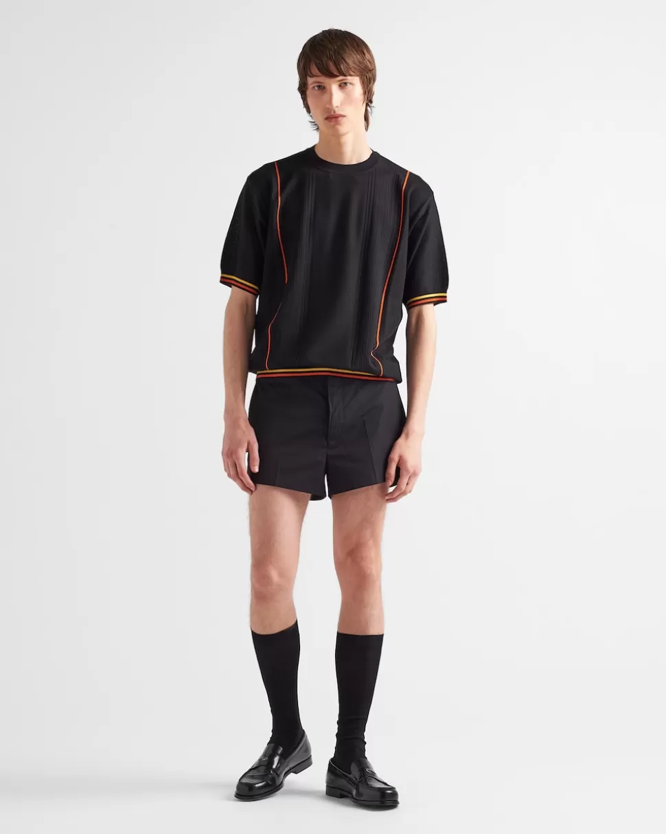 Prada Top De Seda Y Algodón De Manga Corta^Hombre TEJIDOS DE PUNTO