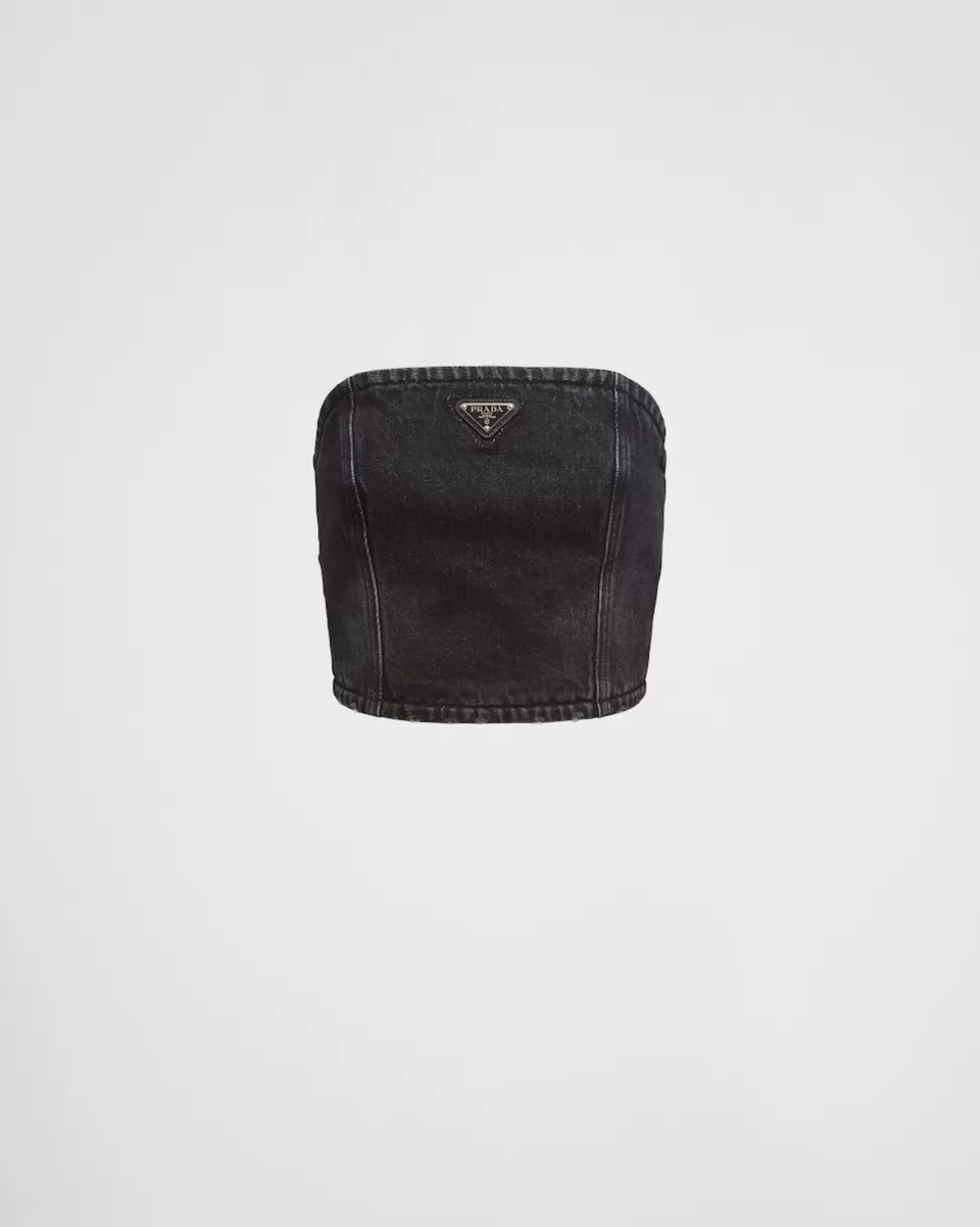 Prada Top De Tejido Vaquero^Mujer TEJIDO VAQUERO