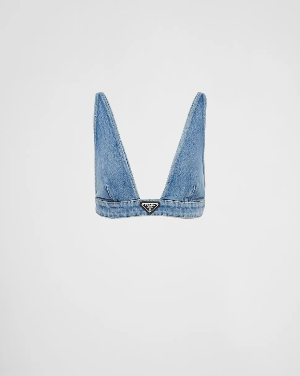 Prada Top De Tejido Vaquero Orgánico^Mujer TEJIDO VAQUERO
