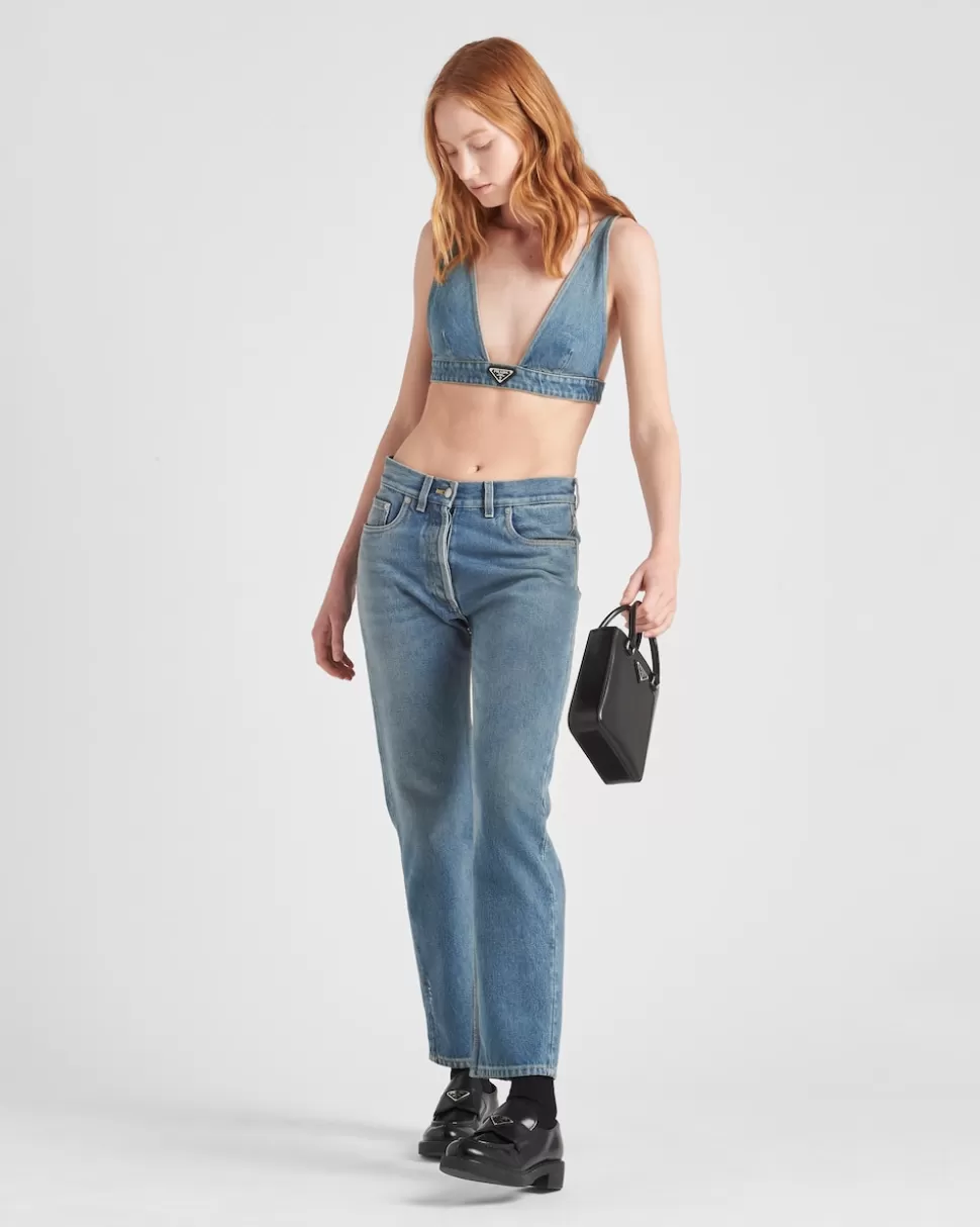 Prada Top De Tejido Vaquero Orgánico^Mujer TEJIDO VAQUERO