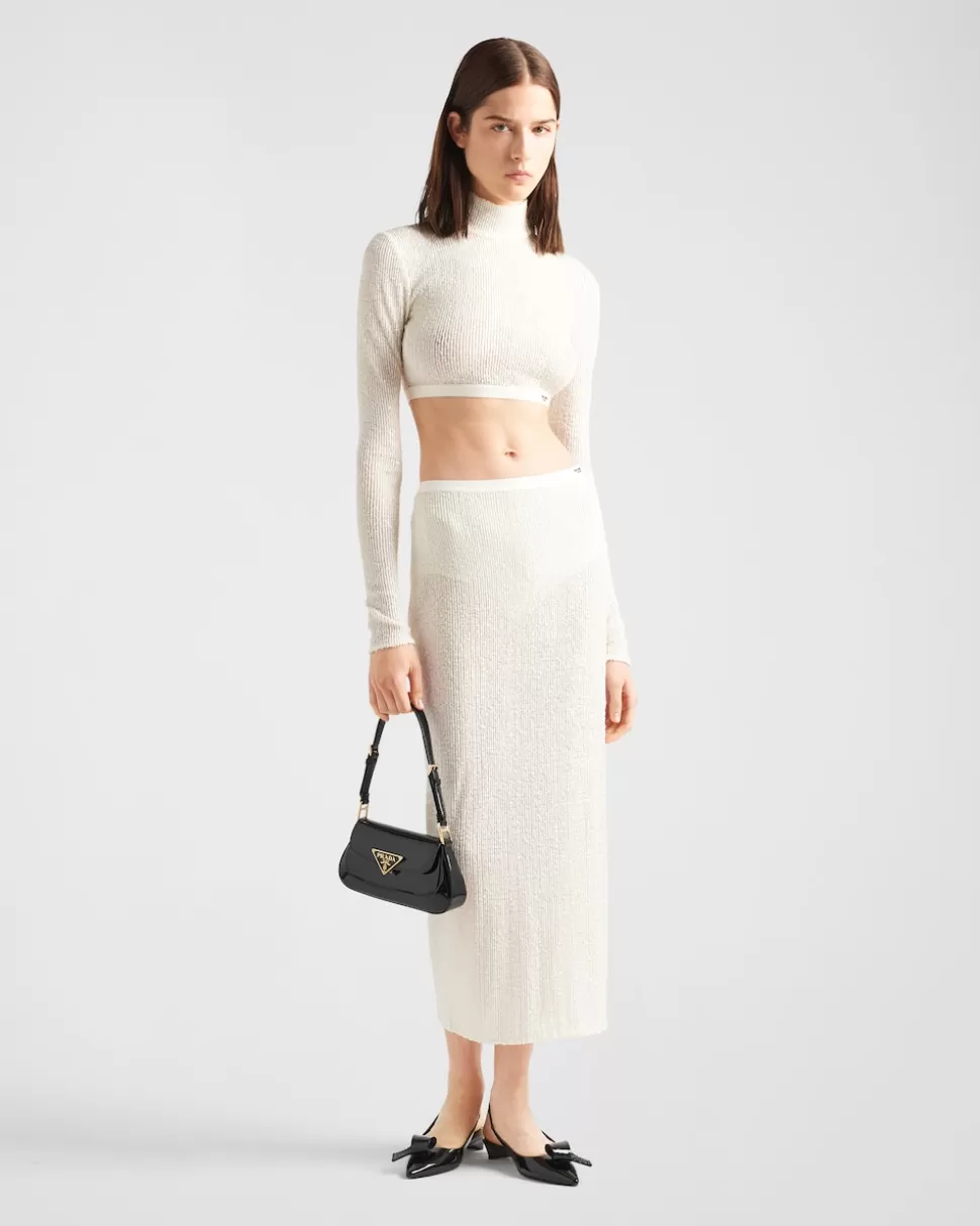 Prada Top Elástico De Lentejuelas^Mujer CAMISETAS Y SUDADERAS