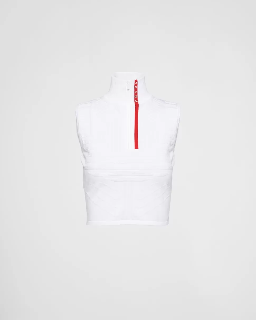 Prada Top Sin Mangas De Piqué Y Re-nylon Técnico^Mujer ROPA
