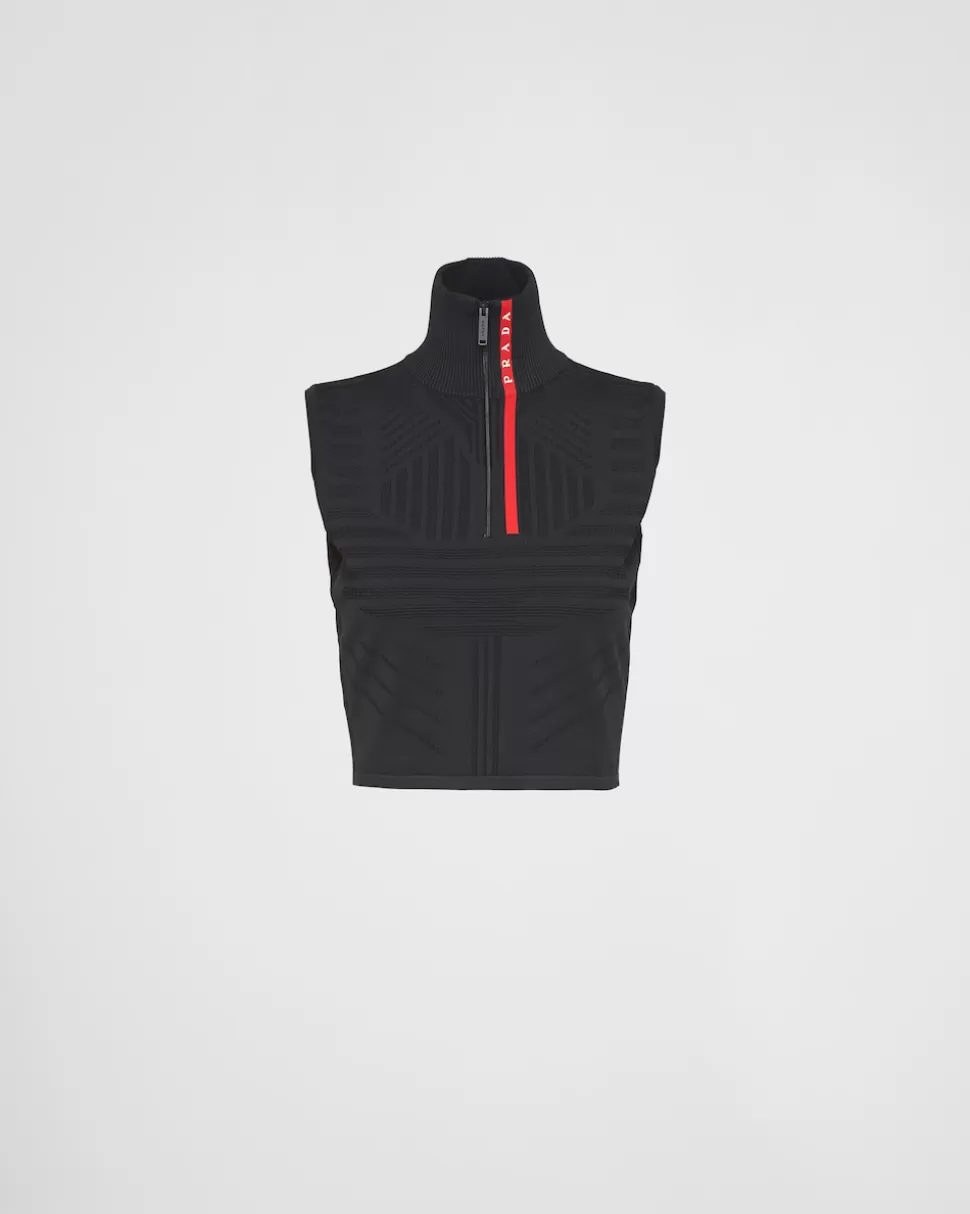 Prada Top Sin Mangas De Piqué Y Re-nylon Técnico^Mujer ROPA
