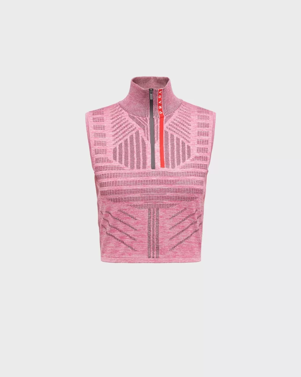 Prada Top Sin Mangas En Piqué Y Re-nylon Tec Rec^Mujer ROPA