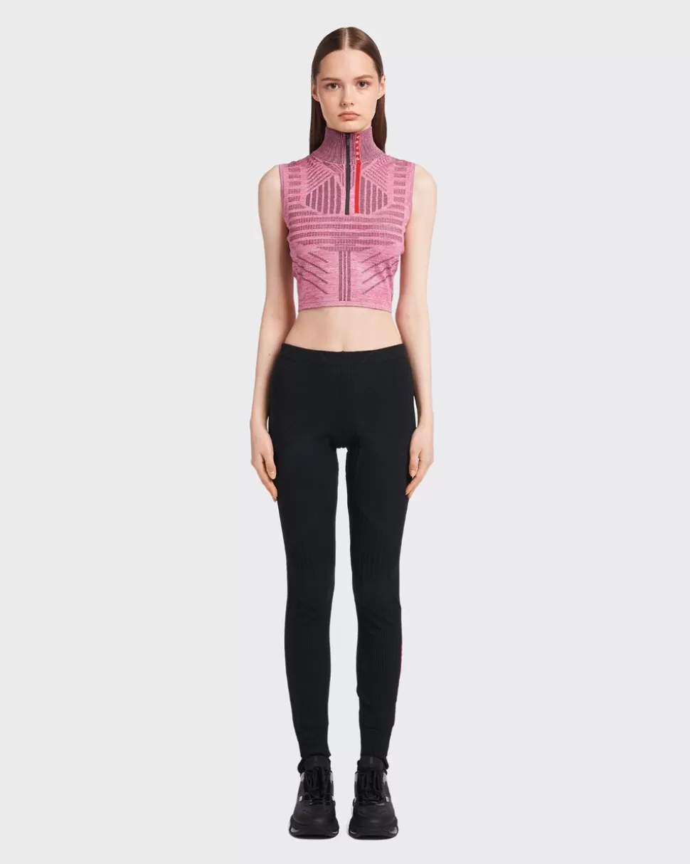 Prada Top Sin Mangas En Piqué Y Re-nylon Tec Rec^Mujer ROPA