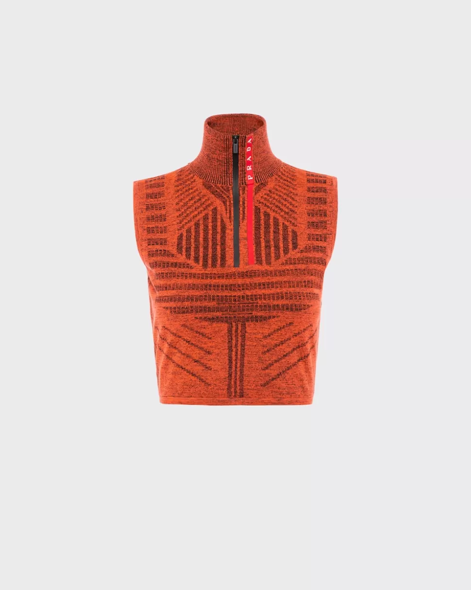 Prada Top Sin Mangas En Piqué Y Re-nylon Tec Rec^Mujer ROPA