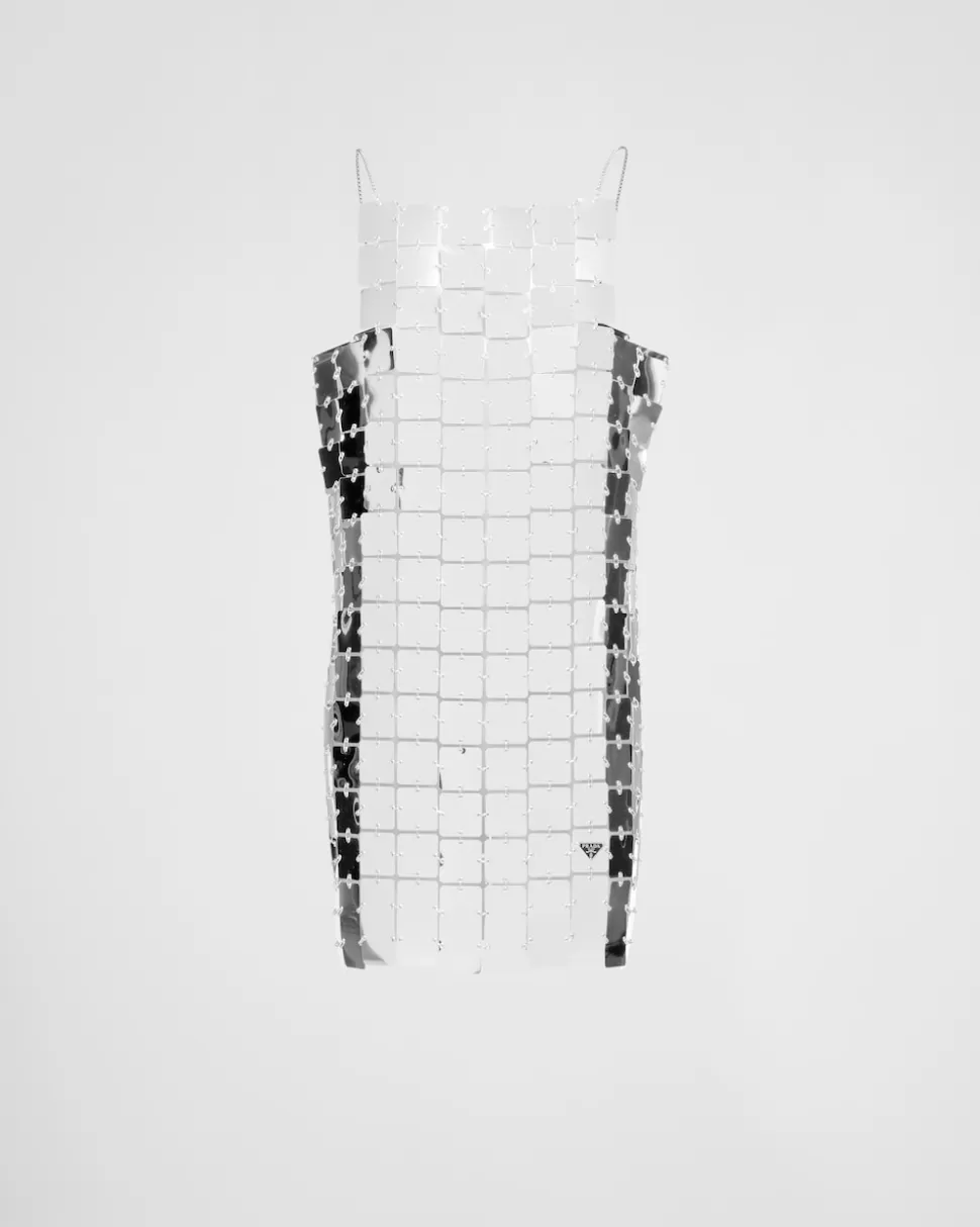 Prada Vestido De Cota De Malla Con Maxilentejuelas^Mujer VESTIDOS