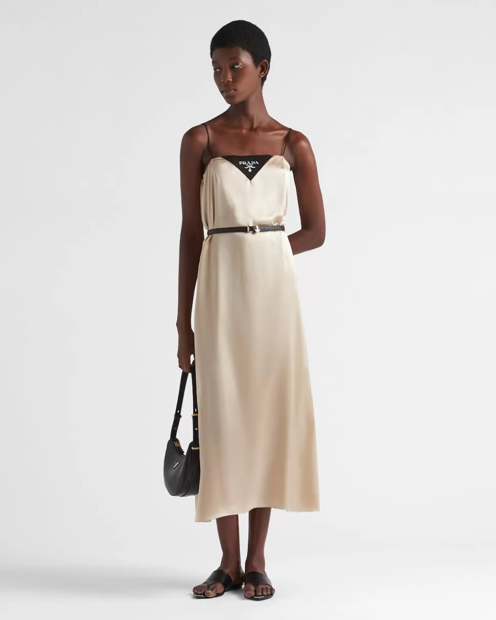 Prada Vestido De Crepé De Satén^Mujer VESTIDOS