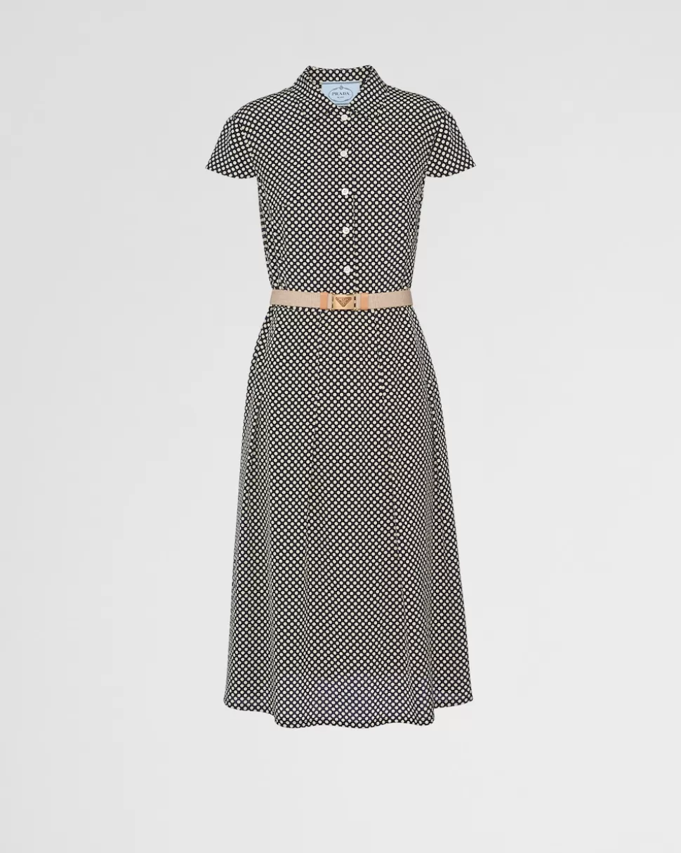 Prada Vestido De Crepé Estampado^Mujer VESTIDOS