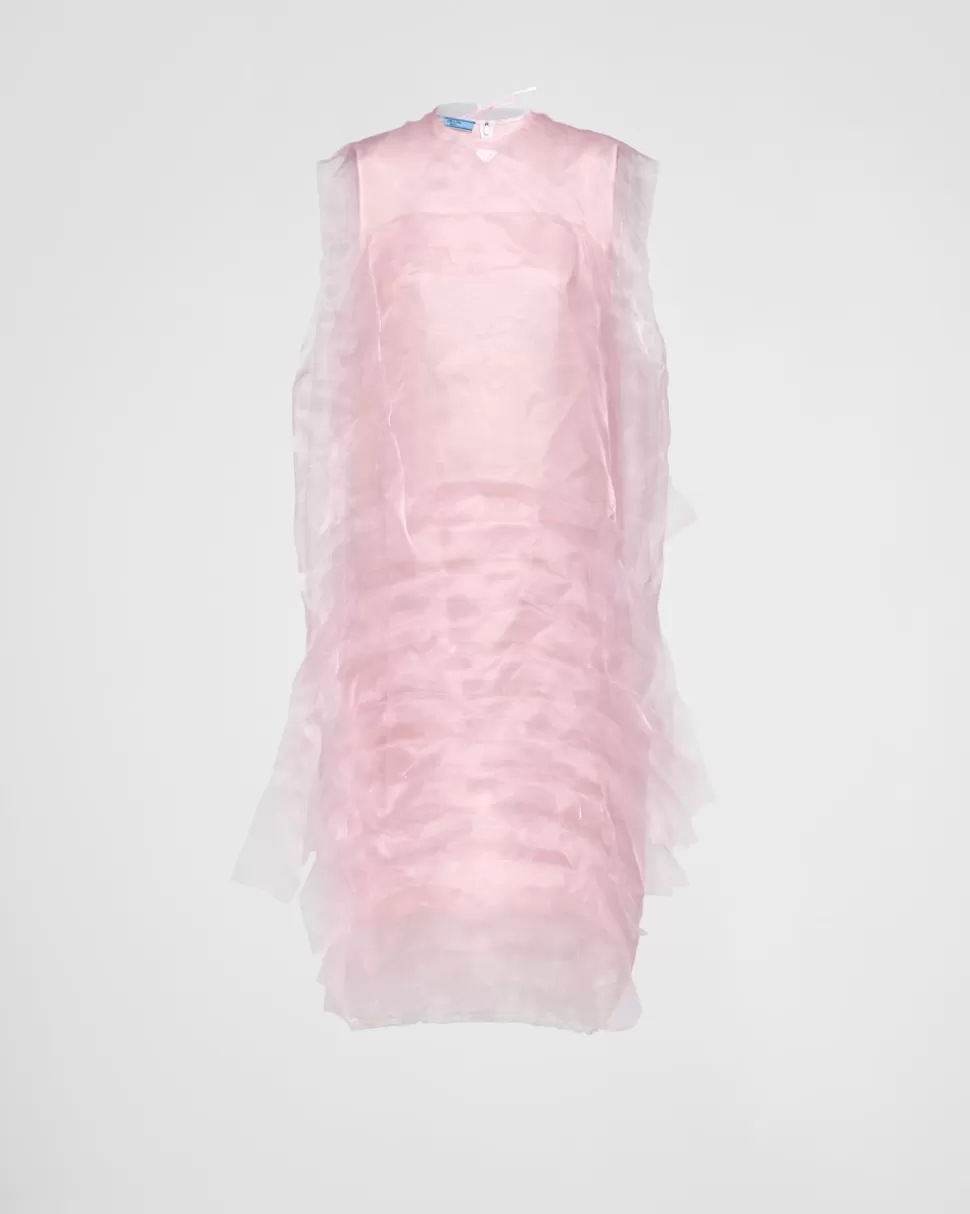 Prada Vestido De Gasa Técnica^Mujer VESTIDOS