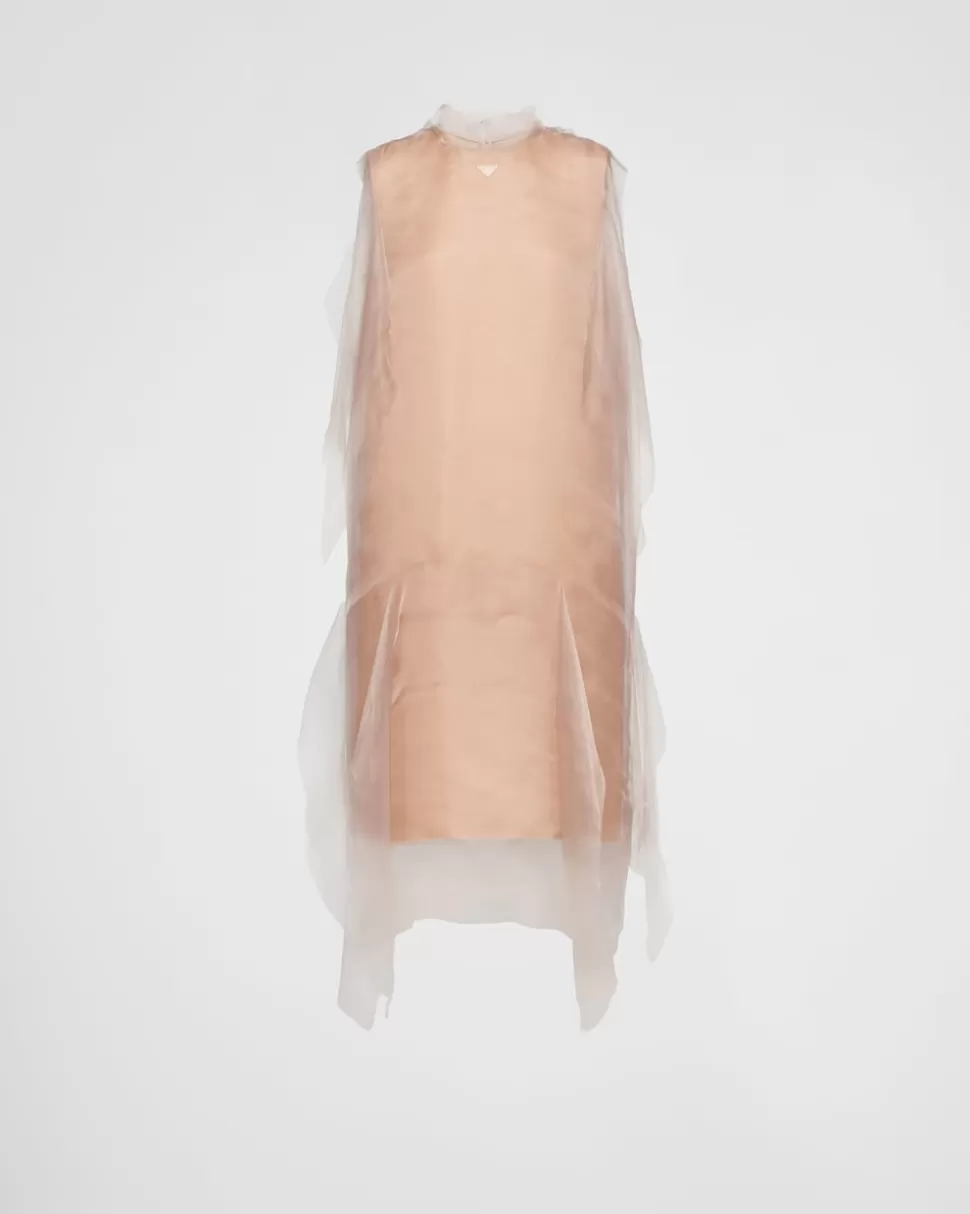 Prada Vestido De Gasa Técnica^Mujer VESTIDOS