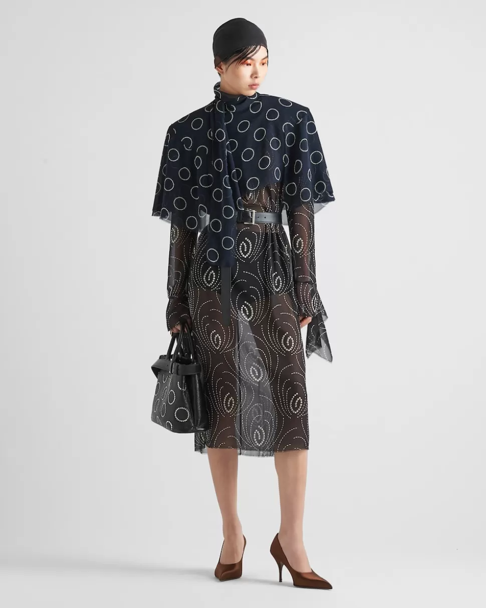 Prada Vestido De Georgette Estampado^Mujer VESTIDOS