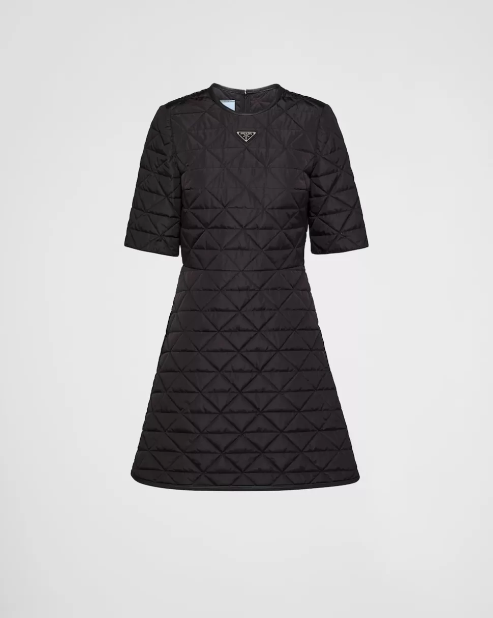 Prada Vestido De Manga Corta De Re-nylon^Mujer VESTIDOS