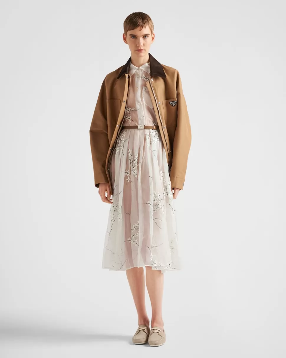 Prada Vestido De Organza Bordado^Mujer VESTIDOS
