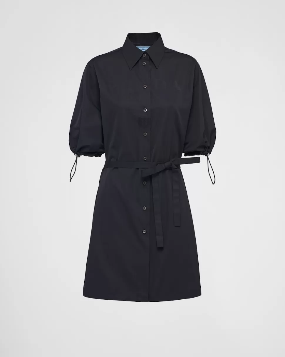 Prada Vestido De Popelín De Tejido Jacquard^Mujer VESTIDOS