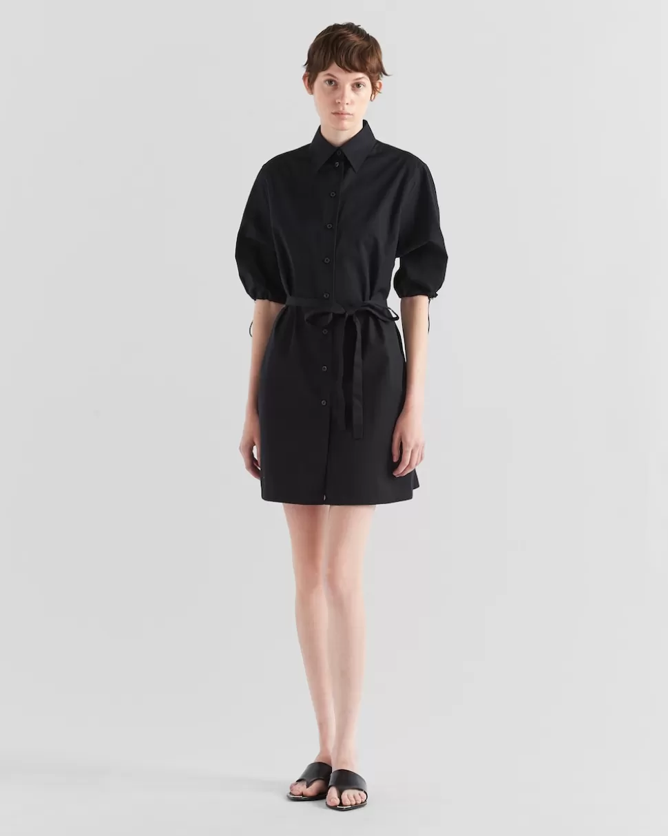 Prada Vestido De Popelín De Tejido Jacquard^Mujer VESTIDOS