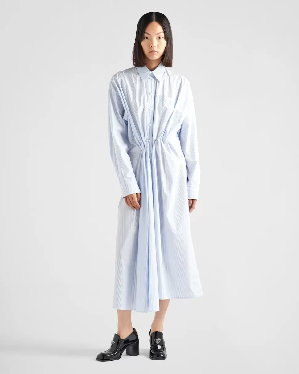 Prada Vestido De Popelín Y Jacquard^Mujer VESTIDOS