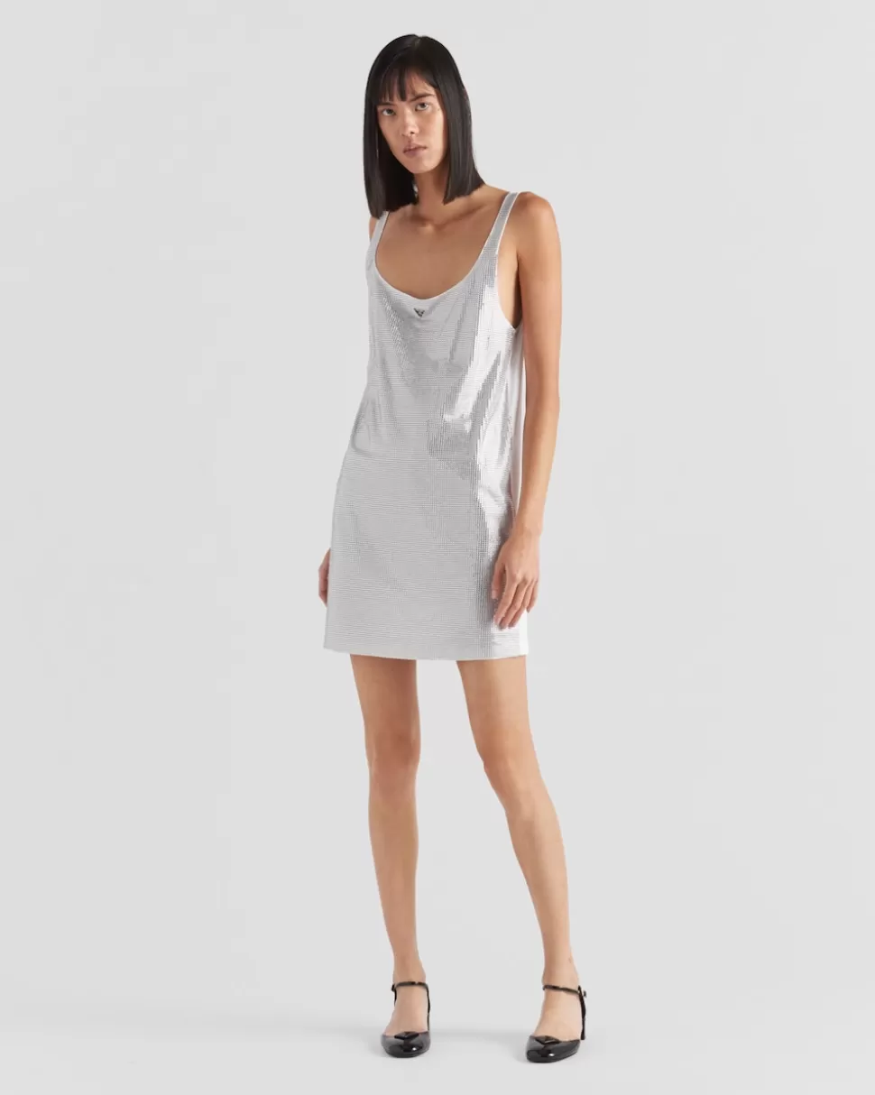Prada Vestido De Punto Bordado^Mujer VESTIDOS
