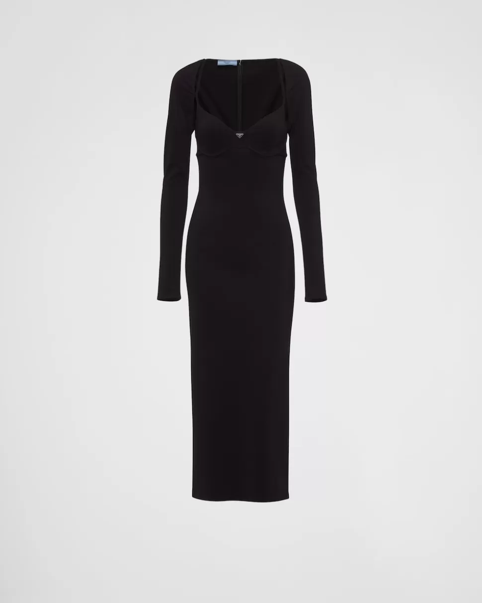 Prada Vestido De Punto Elástico^Mujer VESTIDOS