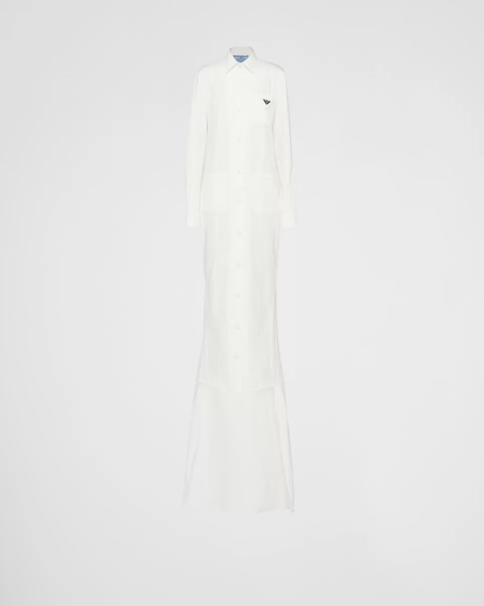 Prada Vestido Largo De Gabardina^Mujer VESTIDOS