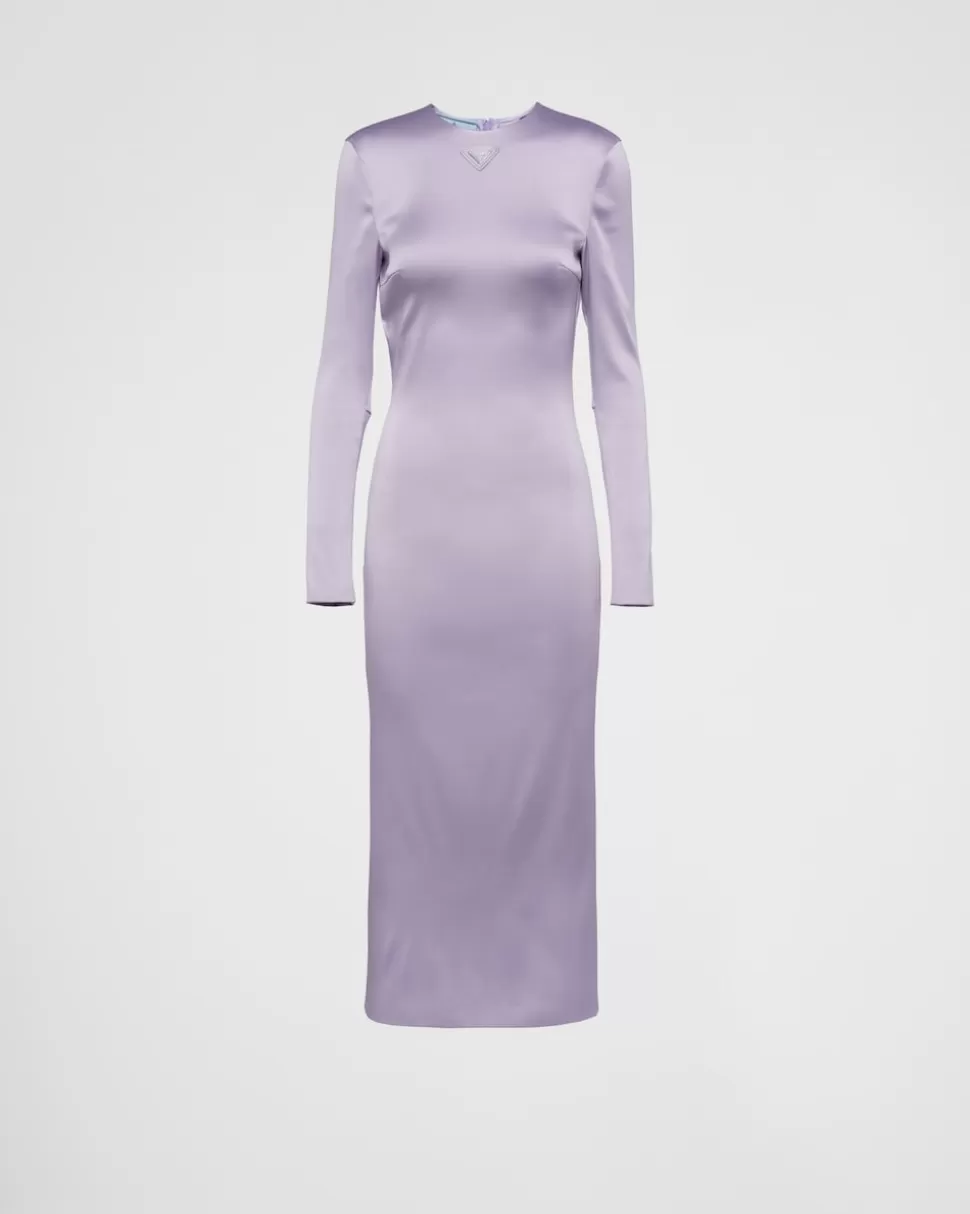 Prada Vestido Midi De Satén^Mujer VESTIDOS